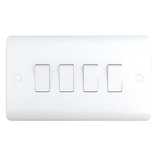 4 Gang 1w 3x6 Switch plate 10Amp