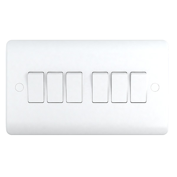 6 Gang 1w Switch plate 10Amp