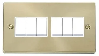 Satin Brass White Switch Range